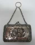 Silver hallmarked coin purse, cherubs, 2