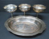 Lot of Sterling silver, tray and three stem dishes