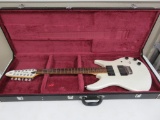 Peavey Milestone 12 electric guitar with case, pearl white