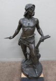 French Bronze Warrior statue by Boisseau (1842-1923) Ense et Aratro, signed and cast stamped