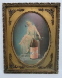 Schlitz framed Advertising, fairy with beer bottle, 22 1/2
