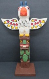 Folk Art carving by Bob Hughes, Totem Pole April 1986