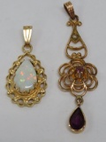 14k opal pendant and amethyst lavalier tested at 10 K