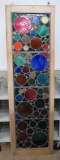 Funky leaded glass slider door, multi colored circles, 80