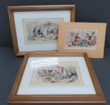 3 Hand colored wood engravings of Am Revolutionary War by Whitney Jocelyn & Annin, c 1850
