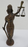 Brass Lady Justice statue, 11 3/4