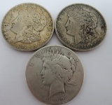 Three Silver Dollars, Morgan and Peace