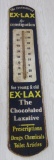 EX-LAX advertising metal thermometer, missing glass thermometer, 38