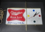 1957 Miller High Life light up clock, working, 20
