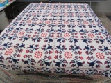 Tri color woven textile coverlet, 68