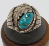 Sterling turquoise ring marked 