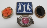 Four lovely brooch pins