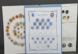 78 vintage glass buttons, 1/2
