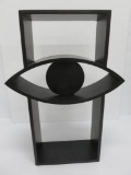 MCM sculpture, very heavy, looks like an eye, signed, 17