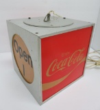 Enjoy Coca Cola cube lighted sign, 9 1/4