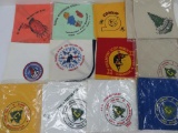 Fourteen Boy Scout neck kerchiefs, great designs and color, like new, c 1960's