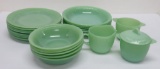 Fire King Jadeite Jane Ray dishes, plates, bowls and creamer/sugars