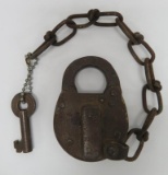 Miller Railroad lock with key, C M & St P RR, 4