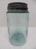 Consolidated glass Co shoulderless Mason 1858 canning jar