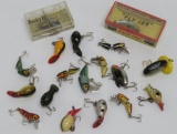 18 vintage fishing lures, small