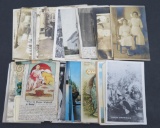 72 vintage and antique postcards, real photos, souvenir and hunting/fishing