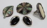 MOP abalone jewelry and 925 onyx earrings