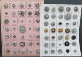 70 carded vintage buttons, rhinestones