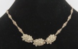 Sterling marcasite necklace, 17
