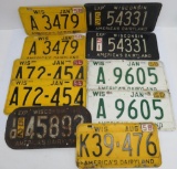 Ten 1950's Wisconsin License plates, 12