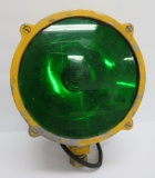 Industrial Commercial light, green lens, marked England, 13