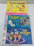 Three vintage cartoon board games, Casper, Jetson and Road Runner