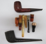 Vintage pipes, mouth pieces and cigarette tips