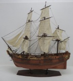 Large wooden sailing ship model, 28