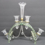 Venetian glass style arched epergne, 13