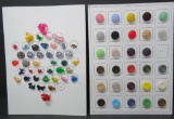 70 vintage button groups, figural whimsical plastics and glass patterned