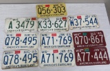 Ten 1960's Wisconsin license plates