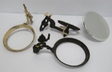 3 Wall brackets for oil lamps and reflector