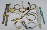 15 assorted wrist watches and one band only, women's