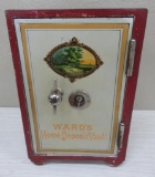 Ward's Home Deposit Vault with key, on rollers, 14 1/2