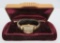 Vintage 10 kt GF Elgin 681 wrist watch 19 jewels, unusual crystal, with Calvert vintage box