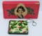 Vintage Christmas items, holly and berry design, sewing needle case and Candy box