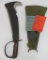 Military machete knife LC 14- B, with booklets and sharpener, WWII