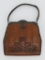 1930's leather purse, floral design, 6