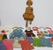 Very cute flocked paper dolls with clothing, 15