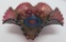 Northwood Carnival Glass bowl, Fruits and Flowers, amethyst, 6