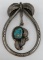 Turquoise pendant, marked with MLS and running horse hallmark, 3