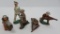 Five vintage metal toy soldiers, Manoil Barclay style