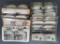 54 Military themed stereo view cards, 35 real photo and 19 colored