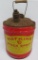 Vintage metal Watkins Stock Spray 5 gallon can, red and yellow
