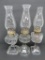 Three nice patterned oil lamps, 8